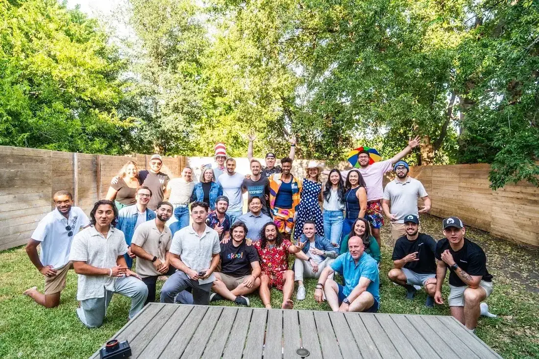 Blake with founders at the Austin Skool IRL Mastermind