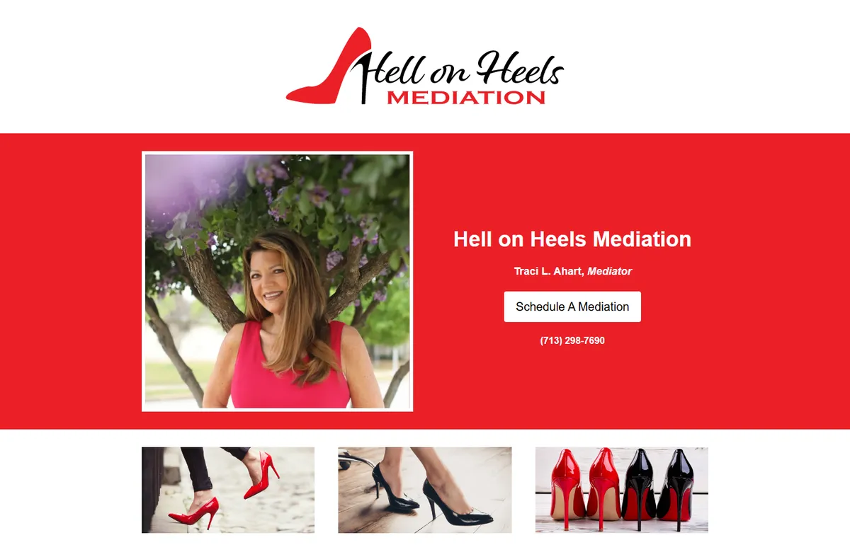 Hell on Heels Mediation website before the rebuild
