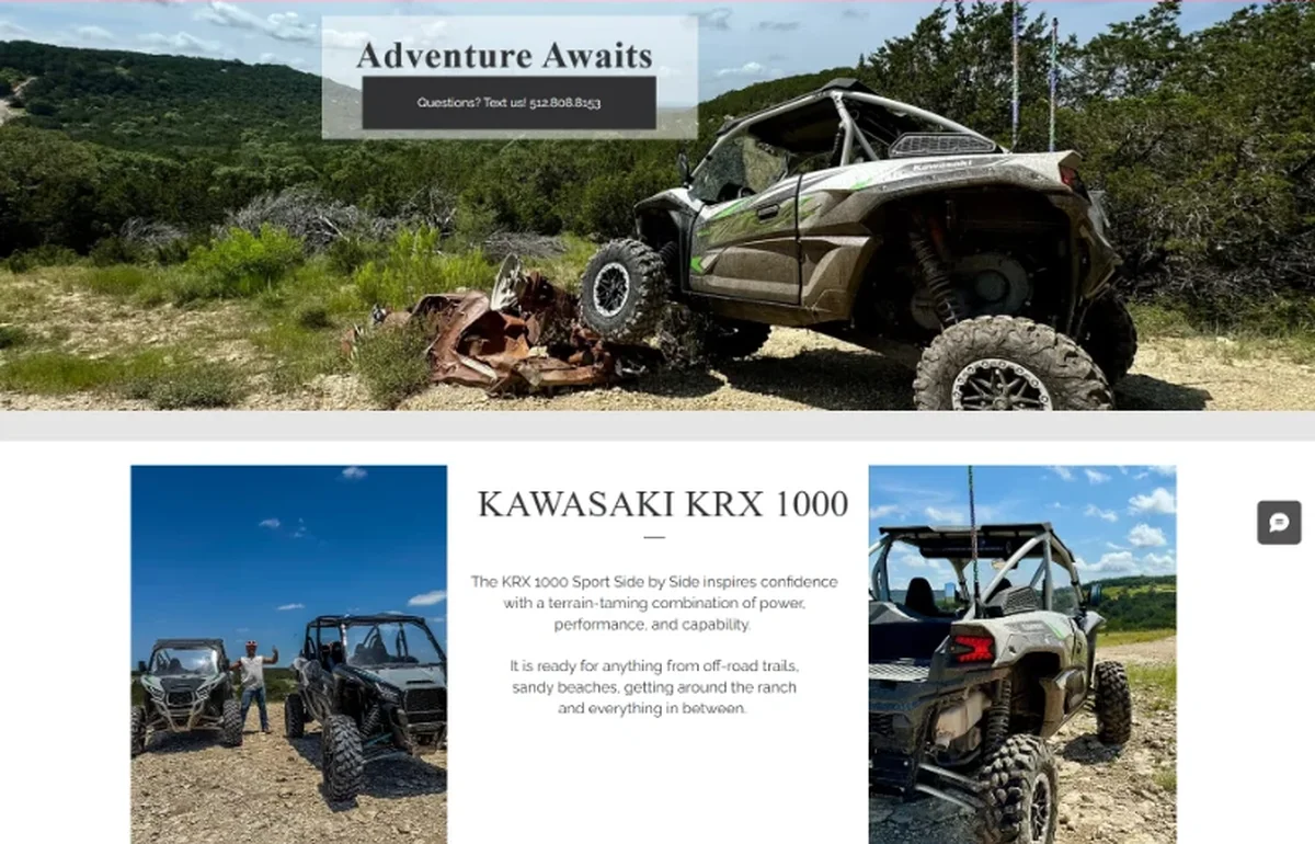 XXL Off-Road Rentals website before the rebuild
